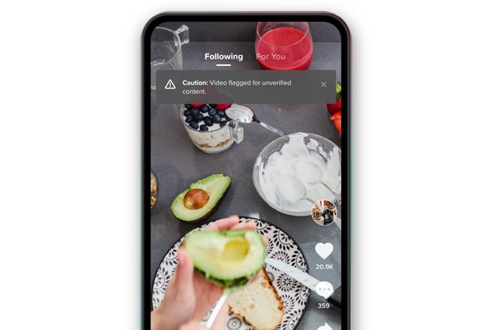 Картинка TikTok промаркирует потенциально недостоверные видео