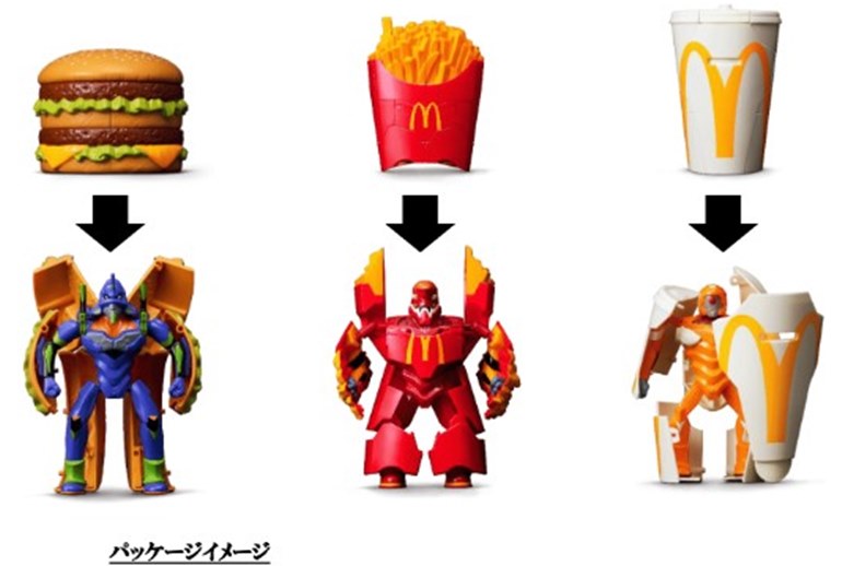 Картинка Картошка фри и бургер из McDonald's превратились в роботов из аниме «Евангелион»