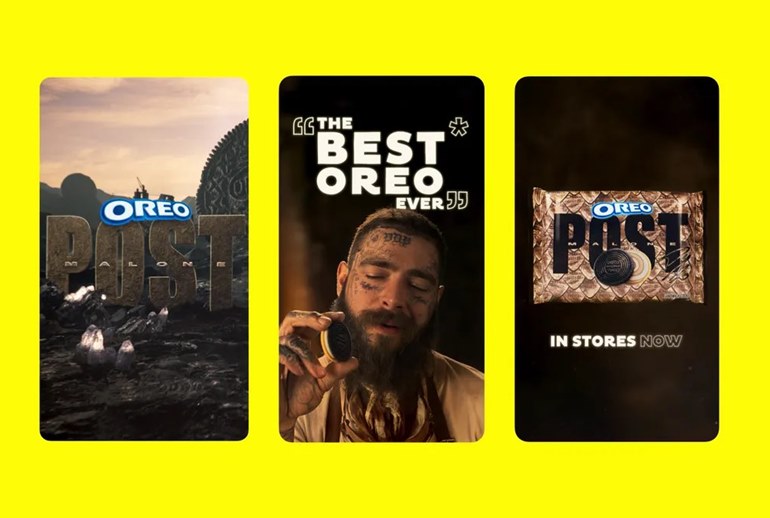 Картинка Post Malone приготовил печенье Oreo в Snapchat