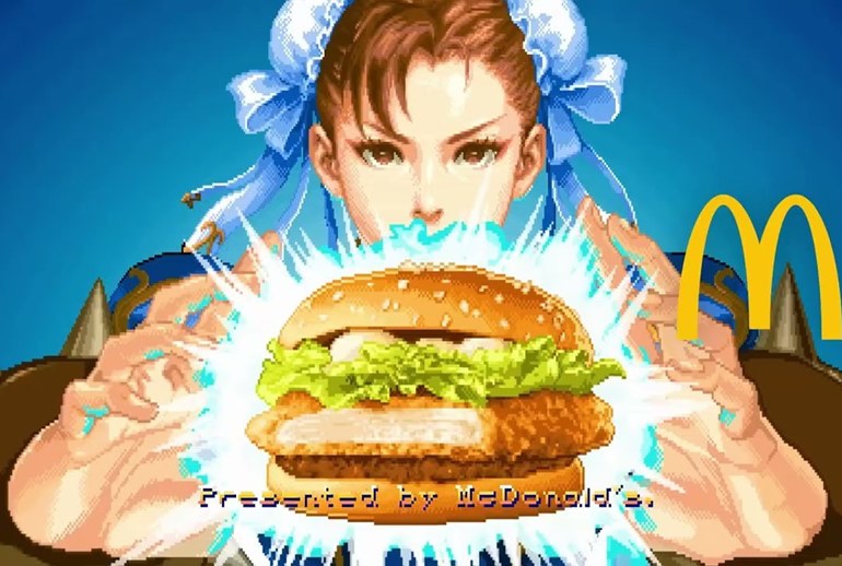 Картинка Японский McDonalds создал бургер для атаки едой в видеоигре Street Fighter