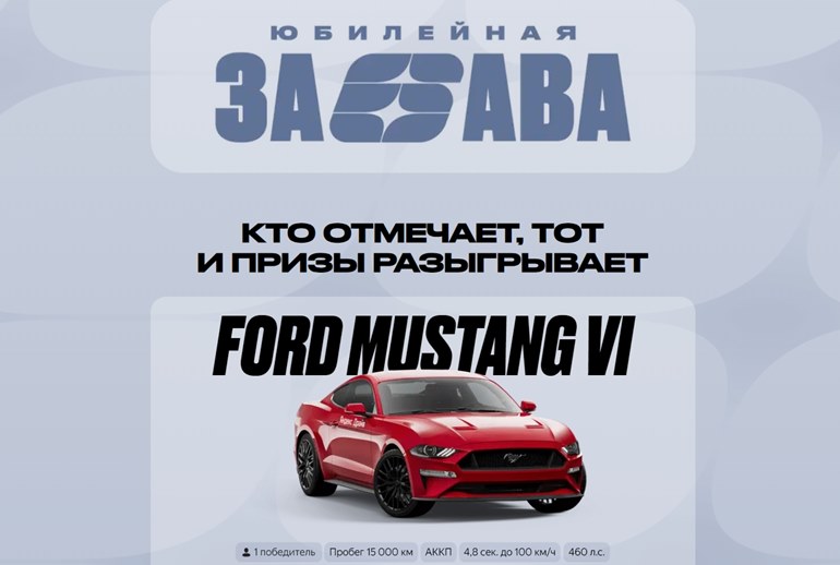 Картинка «Яндекс Драйв» разыгрывает Ford Mustang VI в честь своего дня рождения 