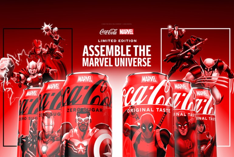 Картинка Coca-Cola и Marvel «оживили» персонажей вселенной на банках напитка