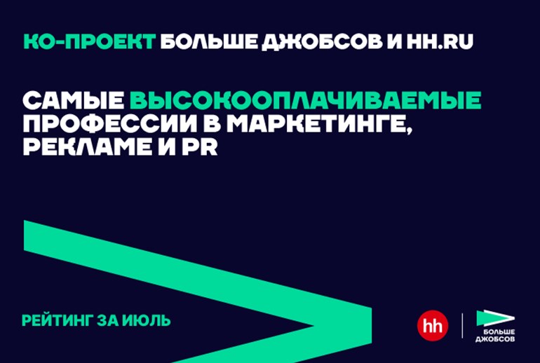 Картинка Топ-10 высокооплачиваемых вакансий июля в рекламе, PR и маркетинге — подборка hh.ru и «Больше джобсов»