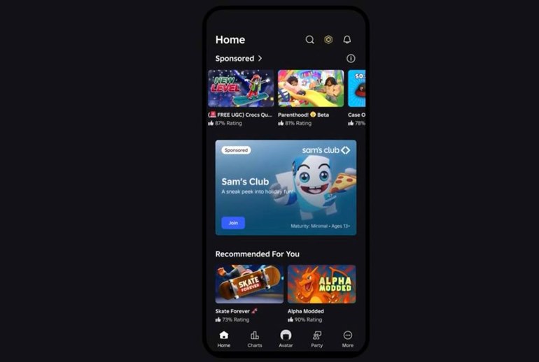 Картинка Платформа Roblox добавила новый рекламный формат в виде главной страницы