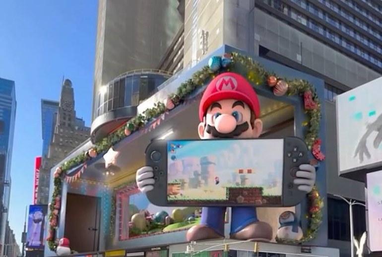 Картинка Американцы не поверили в 3D-билборд Nintendo с рекламой Super Mario