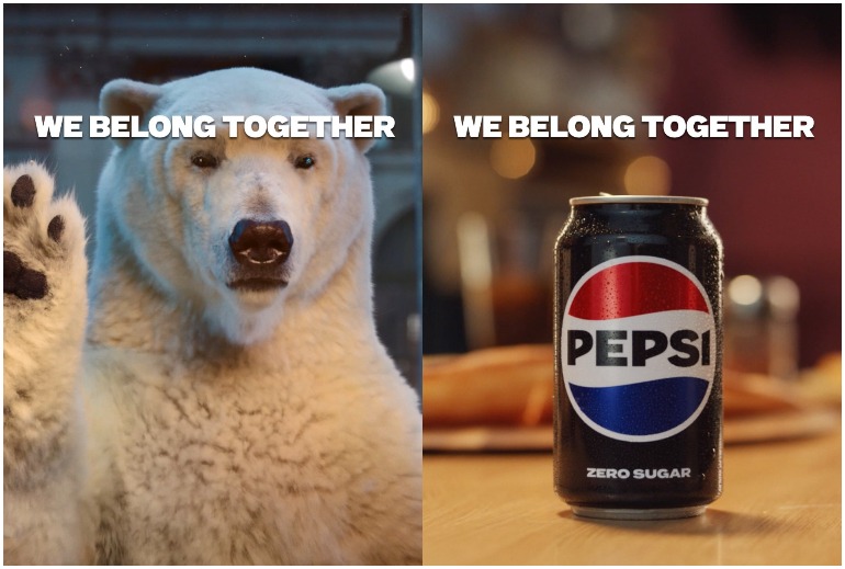 Картинка Pepsi вызвал экзистенциальный кризис у белого медведя в рекламе для Супербоула