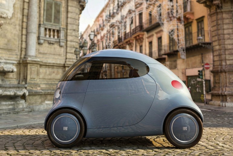 Картинка Fiat уменьшился до размера XS в проекте дизайнера Вини Камачо 