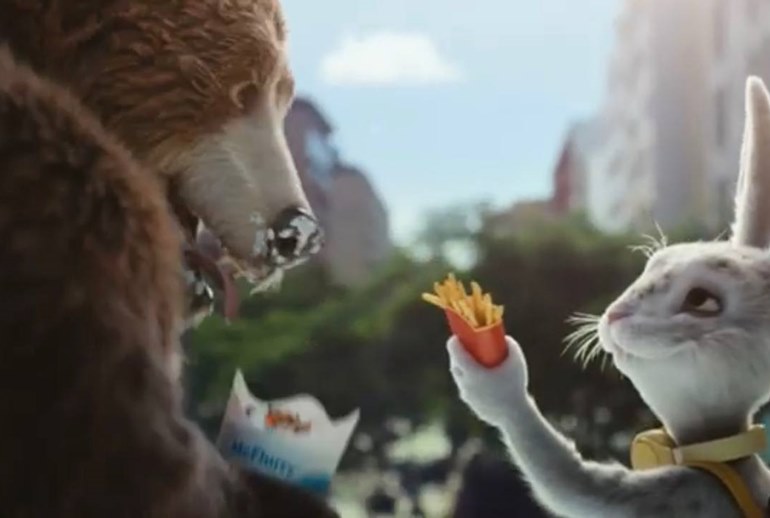 Картинка McDonald’s показал семейную историю медведя и зайца