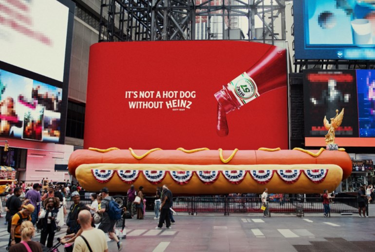 Картинка Heinz «приправил» кетчупом огромный хот-дог на Таймс-сквер 