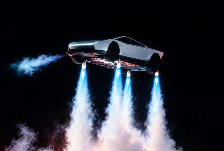 Картинка Илон Маск отправил Tesla Roadster летать с помощью двигателей SpaceX