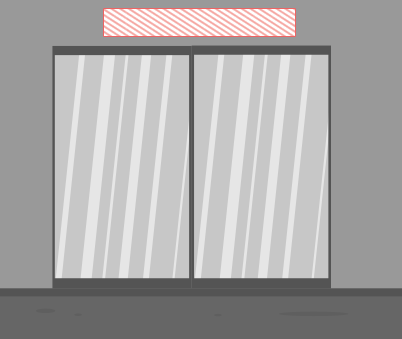 Стикеры на дверях вестибюлей на витражах над дверьми*
