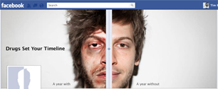 Картинка Два варианта Timeline – акция в Facebook против наркотиков