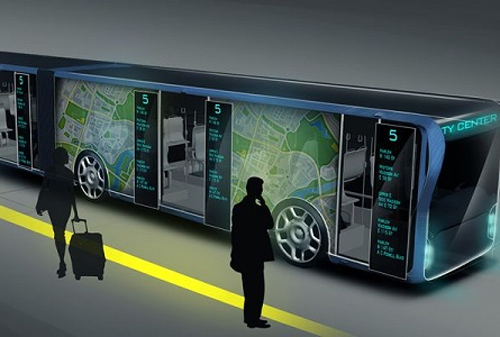 Картинка Специальные экраны превратят городские автобусы в подвижные билборды