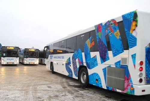 Картинка  «Нью-Тон» укрыл лоскутным одеялом Олимпийские автобусы