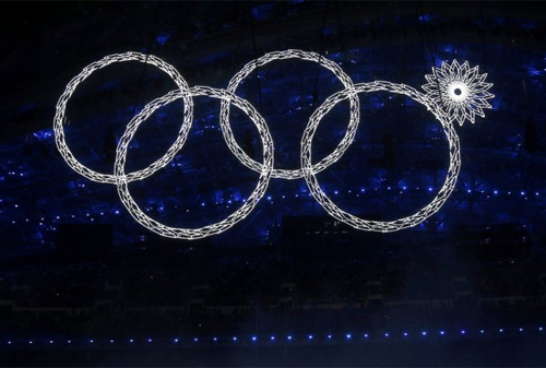 Картинка Audi попиарилась на нераскрывшемся кольце во время открытия Олимпиады