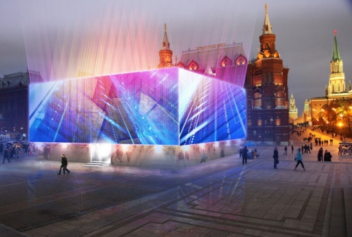 Картинка В самом центре Москвы строится мультимедийный куб