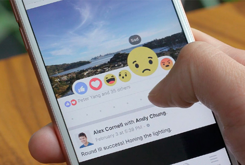 Картинка Facebook встроил в кнопку «лайк» пять дополнительных эмоций