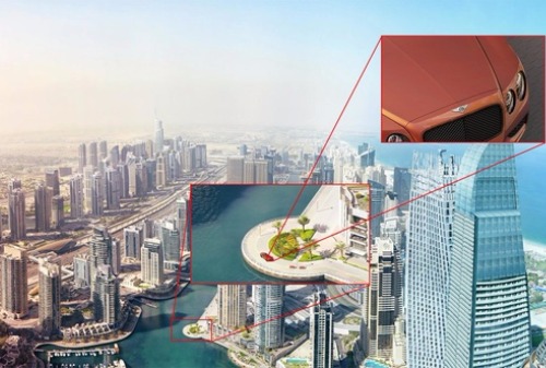 Картинка Bentley использовал в рекламе интерактивный снимок Дубая более 57 гигапикселей