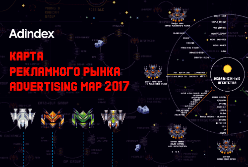 Картинка Adindex.ru представляет обновление карты рекламного рынка: Advertising Map 2017