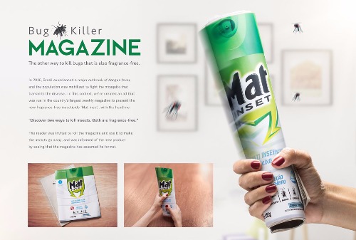 Картинка В WMcCann придумали печатную рекламу, убивающую комаров