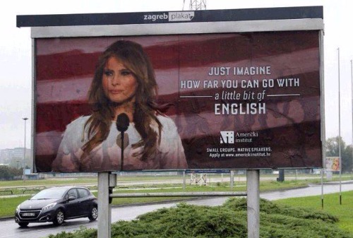 Картинка Мелания Трамп подала жалобу на рекламу хорватской языковой школы