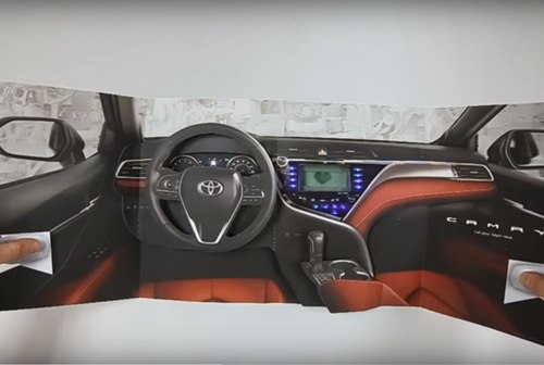Картинка Toyota встроила в печатную рекламу сенсорную 3D-модель салона