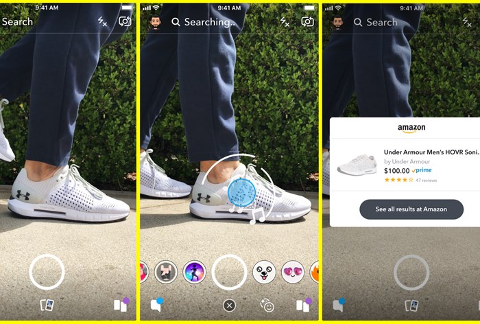 Картинка В приложении Snapchat можно будет искать товары Amazon