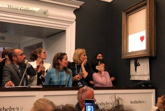 Картинка Самоуничтожающуюся картину Бэнкси продали за $1,4 млн