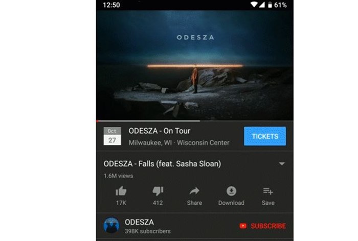 Картинка YouTube предложит пользователям билеты на концерты