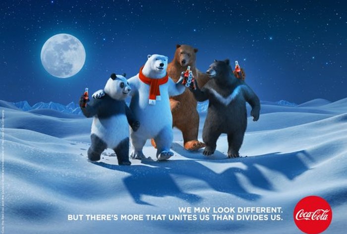 Картинка В новой рекламе Coca-Cola к белому медведю присоединились мишки с других континентов