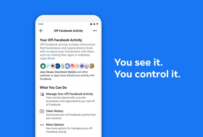 Картинка Пользователи Facebook смогут контролировать сбор своих данных другими платформами