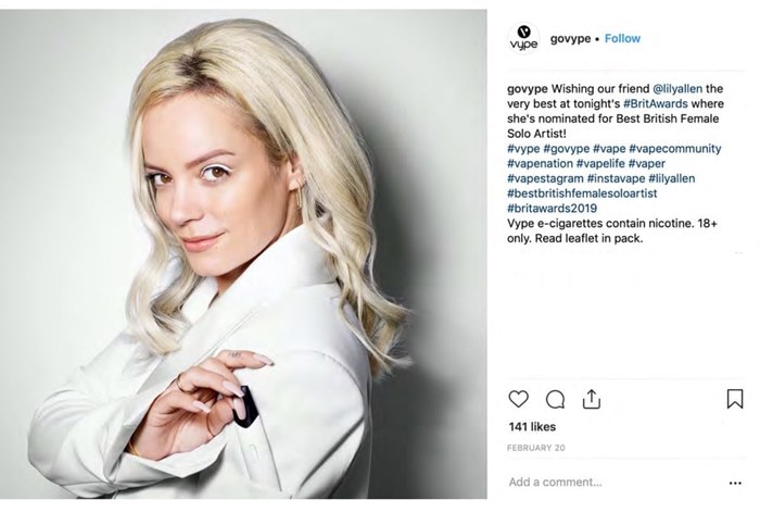 Картинка Создателя Lucky Strike обвинили в привлечении слишком молодых инфлюенсеров к рекламе вейпа в Instagram